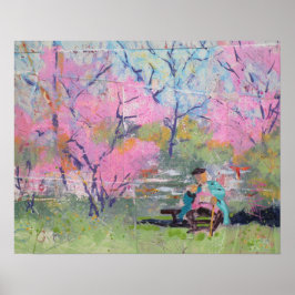 Poster Lendo Sua Carta Redbuds / Artista Larry Lerew
