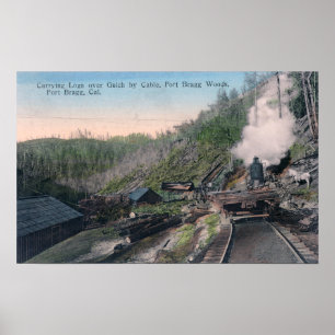 Poster Lenhador que levam registros sobre o Gulch pelo