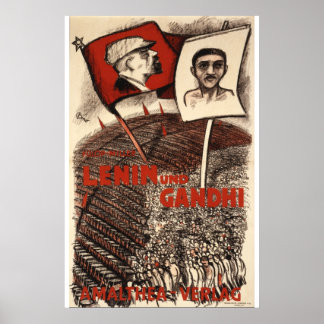 Pôster Lenin e Gandhi