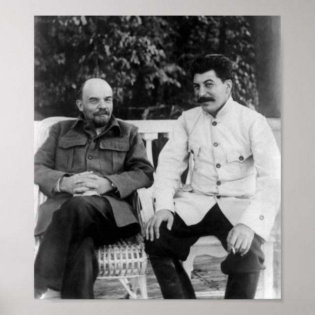 Poster Lenin e Joseph Stalin - Gorki - 1922 (Frente)