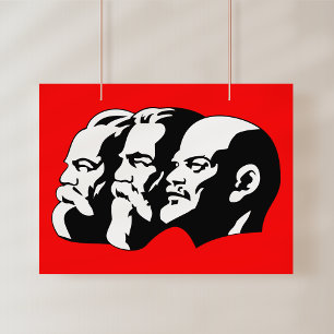 Poster Lenin, Marx, Engels, União Soviética, Comunismo