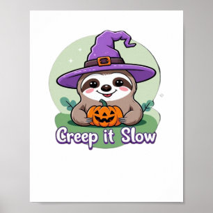 Poster Lenta, Lenta, Camisa Lenta De Halloween Com Pu