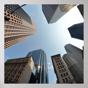 Pôster Lentes de olho-de-peixe de prédio, Boston, EUA