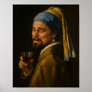 Poster Leo com um brinco de pérola - Memória de Arte Verm