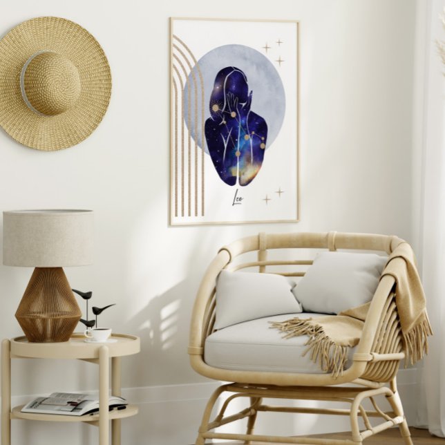 Poster Leo Feminine Blue Zodiac Design (Criador carregado)
