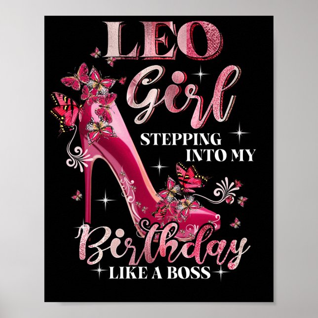 Poster Leo Girl Entrando No Meu Aniversário Como Um Chefe (Frente)