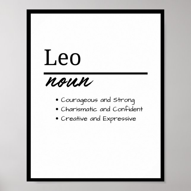 Poster Leo, Menino Definição de Nome Personalizado (Frente)