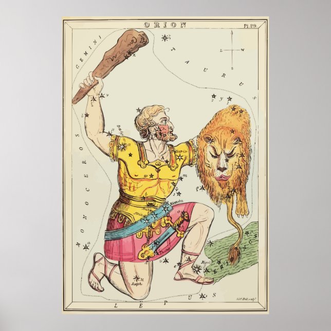 Poster Leo - Orion - Constelação - Estrelas (Frente)