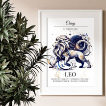 Leo Personalizado Elegante Zodiac Watercolor