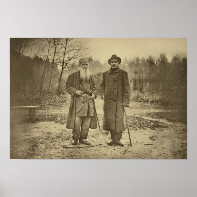 Poster Leo Tolstoy e o autor Maxim Gorky (Frente)
