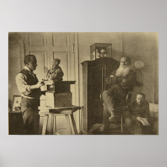 Pôster Leo Tolstoy e o escultor Príncipe Paolo (Frente)