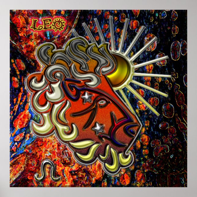 Pôster Leo Zodiac Art (Frente)