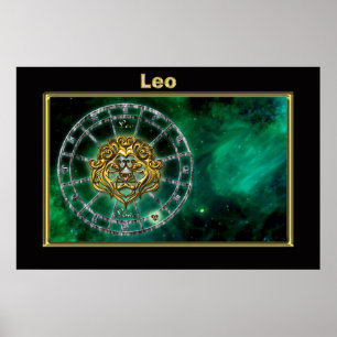 Poster Leo Zodiac Astrology design