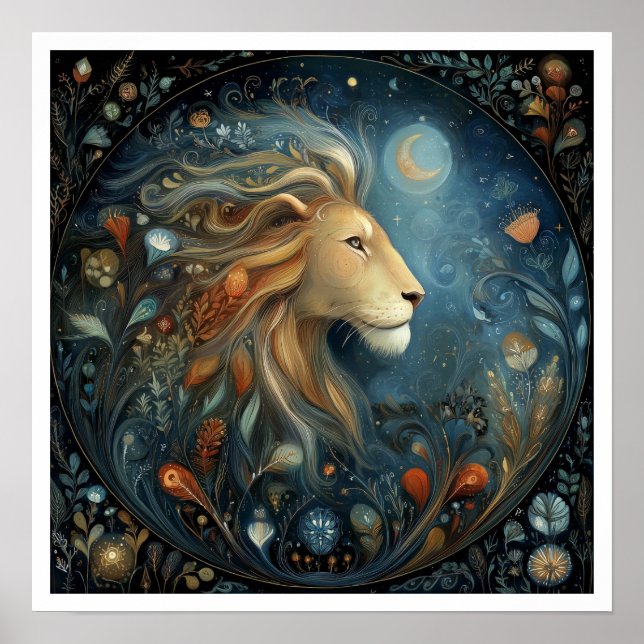 Poster Leo Zodiac Birth Sign Astrology Celestial (Frente)