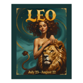 Pôster Leo Zodiac Julho Agosto Leão Aniversário