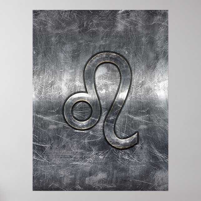 Poster Leo Zodiac - Sinal de Grunge (Frente)