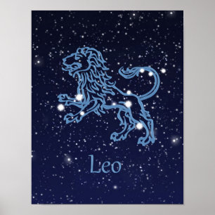 Poster Leo Zodiac Sinal e Constelação