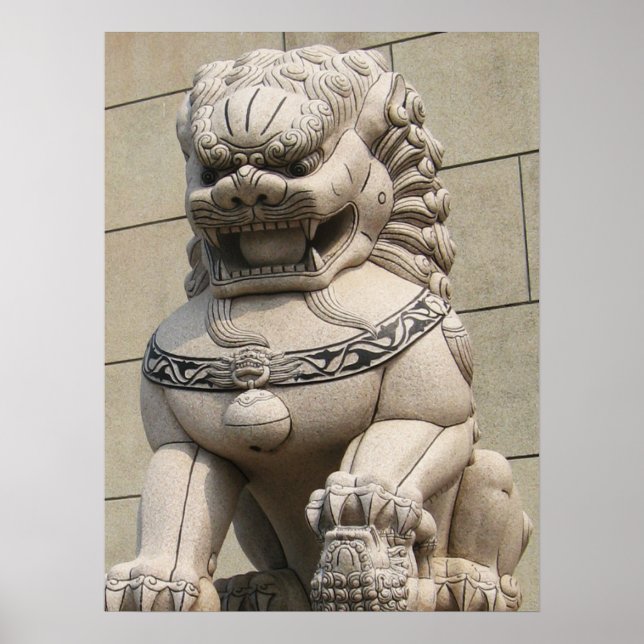 Pôster Leoa Guarda Chinesa Foo Dog 石獅 (Frente)
