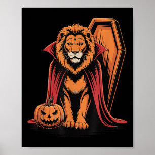 Poster Leões do Caixão do Leão de Halloween