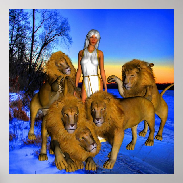 Poster Leões no inverno (Frente)