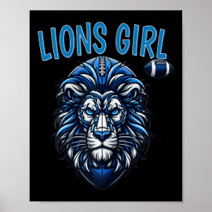 Poster Leões Para Menina Engraçada Dia Americano De Futeb