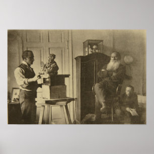 Pôster Léon Tolstói e o príncipe Paolo do escultor