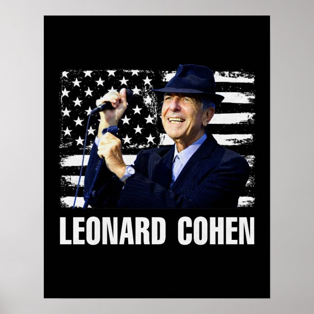 Poster Leonard Cohen American Flag (Frente)