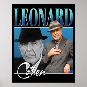 Poster Leonard Cohen Estilo Retroativo Oferece Presentes 