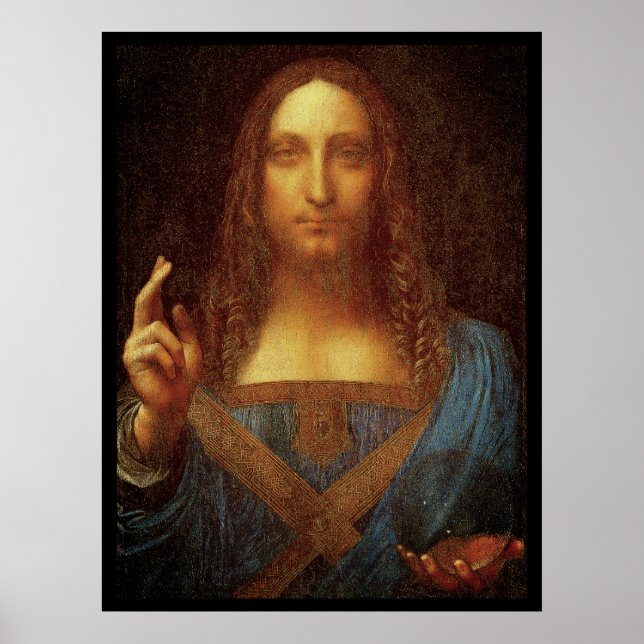 Poster Leonardo da Vinci 1500 Salvator Mundi Belas Artes (Frente)