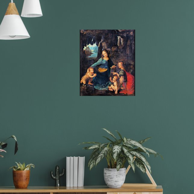 Poster Leonardo da Vinci - A Virgem das Rochas, | Zazzle Brasil