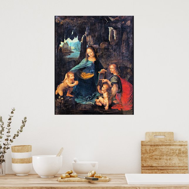 Poster Leonardo da Vinci - A Virgem das Rochas, (Cozinha)