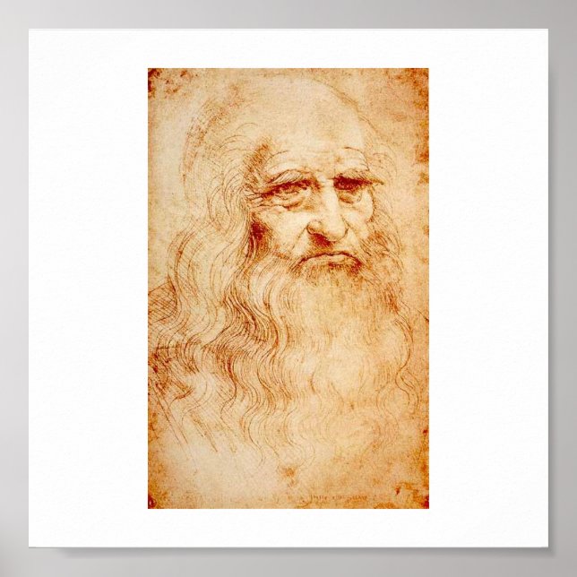 Poster Leonardo Da Vinci Autorretrato por volta de 1510-1 (Frente)