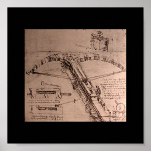 Pôster Leonardo da Vinci, design para uma besta enorme