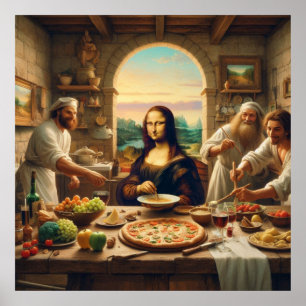 Poster Leonardo Da Vinci Entretendo Alguns Amigos