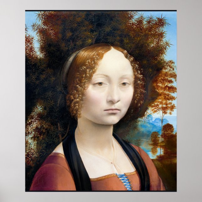 Poster Leonardo da Vinci - Ginevra de' Benci, (Frente)