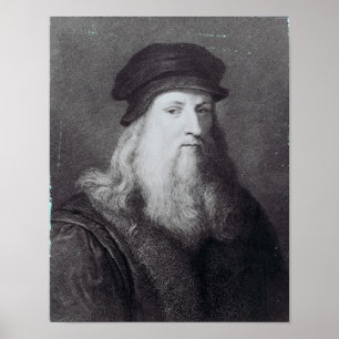 Pôster Leonardo da Vinci, gravado por Raphael
