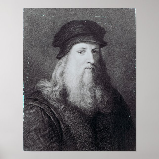 Pôster Leonardo da Vinci, gravado por Raphael (Frente)