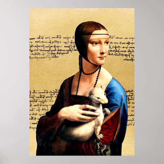 Poster Leonardo da Vinci Lady com Ermine (Frente)