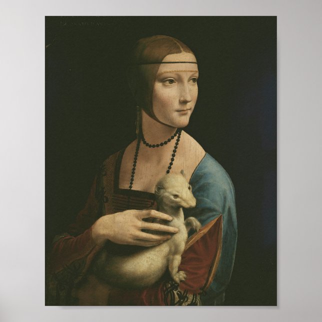 Poster Leonardo da Vinci Lady com um Ermine (Frente)
