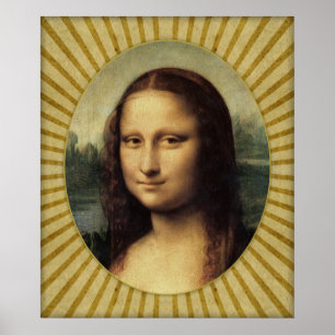 Poster Leonardo da Vinci - Mona Lisa em detalhes