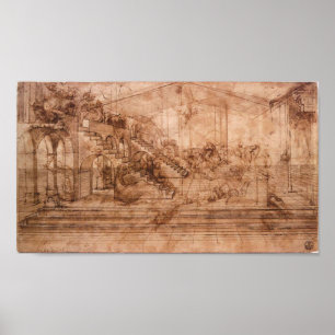 Poster Leonardo Da Vinci - Perspectival study