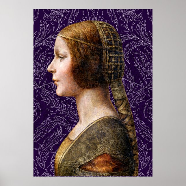 Poster Leonardo da Vinci Retrato La Bella Principessa (Frente)