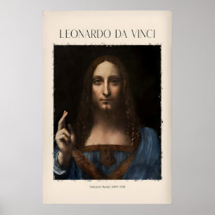 Poster Leonardo da Vinci Salvator Mundi c1500 Retrato de