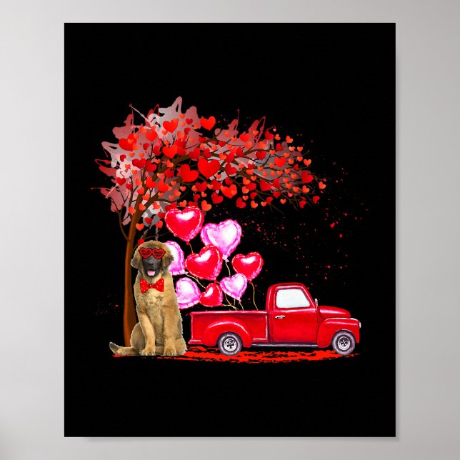 Poster Leonberger Sunvidros Corações Pickup Truck Lov (Frente)