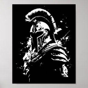 Poster Leonidas Spartan Helmet Gym Sparta Workout Grego W