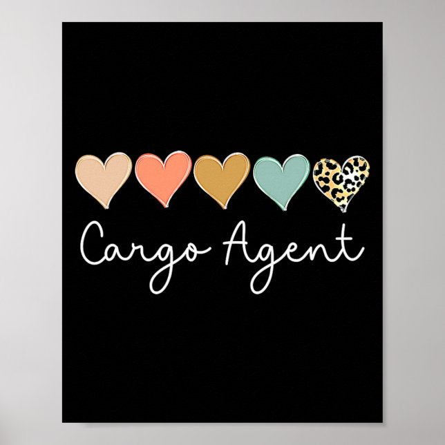 Poster Leopard Hearts Matching Valentines Day For Cargo  (Frente)