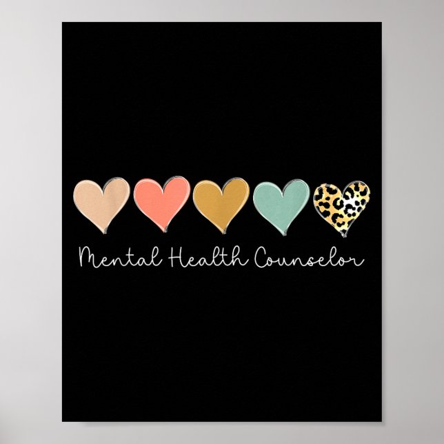 Poster Leopard Hearts Valentine's Day For Mental Health C (Frente)
