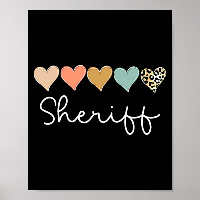 Poster Leopard Hearts Valentines Day For Team Sheriff Va  (Frente)