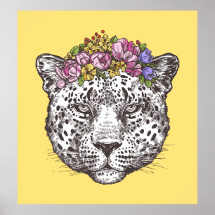 Poster Leopard Hippie Chic