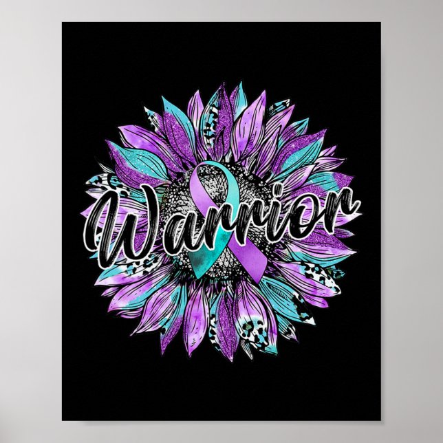 Poster Leopard Sunflower Warrior Teal E Purple Suicídio (Frente)